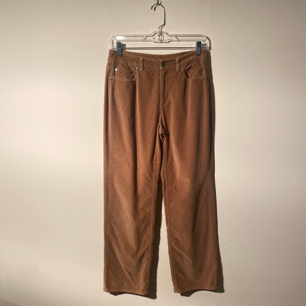 Talbots cognac velour pant size 2P